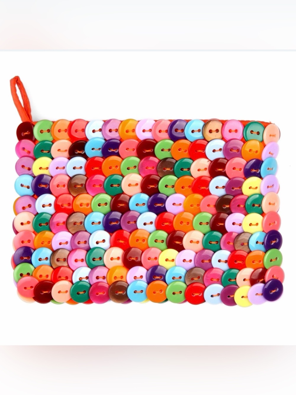 Erik & Mike 300 Button Coin Purse Multi Colored Clutch Zip Closure